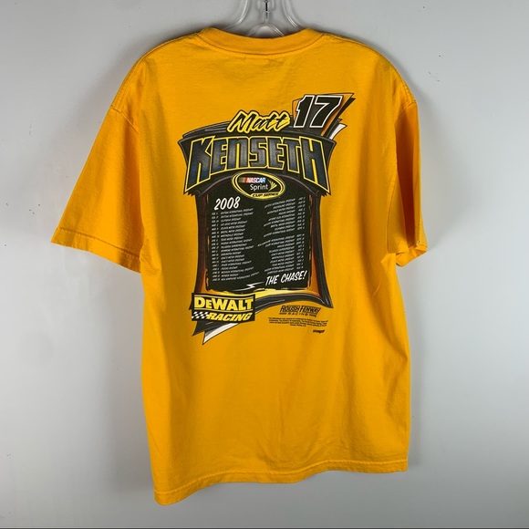 Vintage Nascar Racing Matt Kenneth 17 2008 Yellow Crewneck T-Shirt - Picture 5 of 5